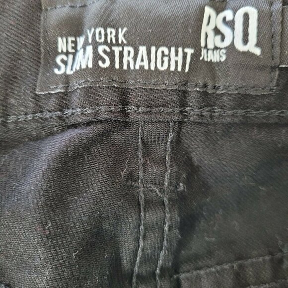 RSQ New York Slim Straight Very Black Jeans NWOT 32x34 Tilly's Casual Work - Picture 5 of 6